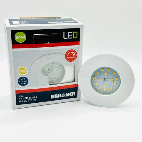 Briloner LED Einbauleuchte Warmweiß rund 6,5W IP44 3-Stufen-Dimmbar, 570 Lumen