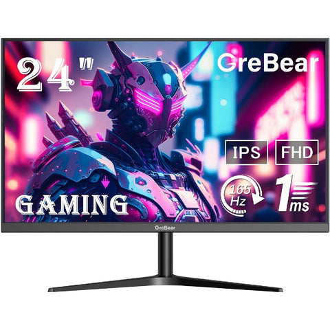 GreBear 165/144Hz Gaming Monitor 24 Zoll - FHD 1080P IPS Bildschirm 1ms(GTG)