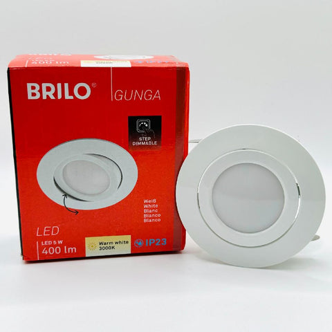 Briloner LED Einbauleuchte Kunststoff 1 x 5 W weiss 400 Lumen Warmweiß IP23