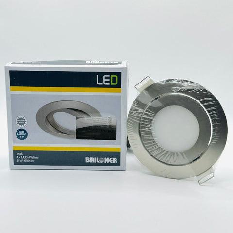 Briloner LED Einbauleuchte BRILONER LEUCHTEN, 4,8 W, 600 lm, IP23, matt-nickel