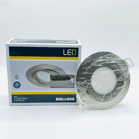 Briloner LED-Einbauleuchte Nickel matt Schwenkbar 600 Lumen 6W Neutral white