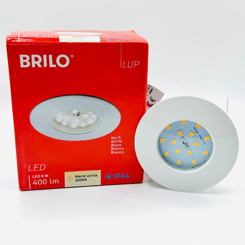 Briloner LED Einbauleuchte IP44 5W 400 lm 3000 K warmweiß rund kunststoff weiß