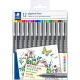 STAEDTLER bunte pigment liner, Linienbreite 0,5mm,12 Liner