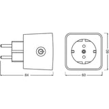 Osram Smart + Plug (40580750) Smart Steckdose Weiß/Grau