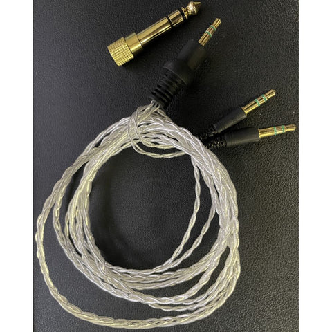 High Quality Pure Echt Silber Audio kabel 3,5 Klincke 140 cm incl. 6,35 Adapter